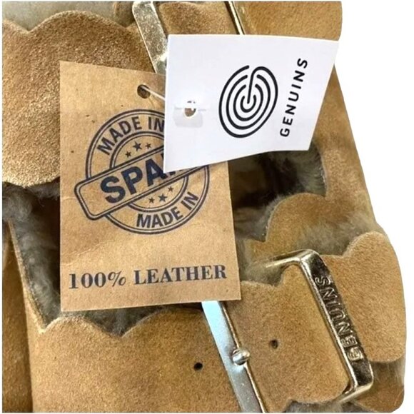 Genuins Faux Fur & Leather Suede Women’s Sandals Size: 9 US/40 EUR - Picture 3 of 6